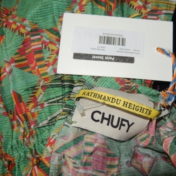 Chufy Tika Mini Daxa Mint Green Long Sleeve Fit Flare Boho Dress XS Nwt - Picture 2 of 8